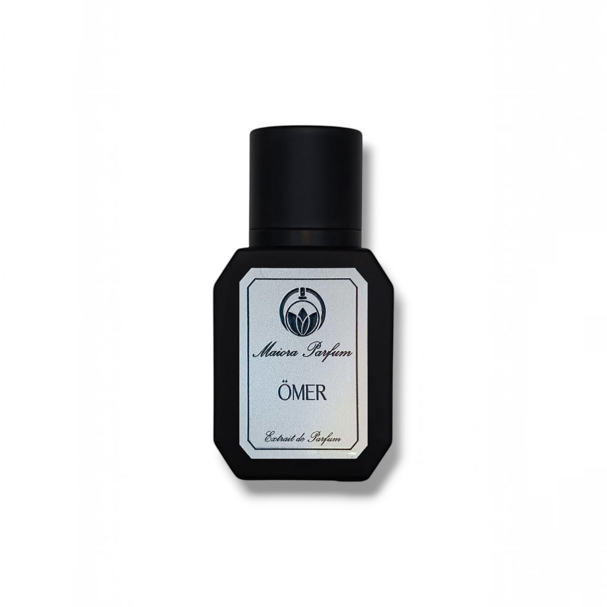 Profumeria Muliere Maiora Omer Extrait de Parfum in flacone nero opaco da 30 ml con etichetta argentata elegante