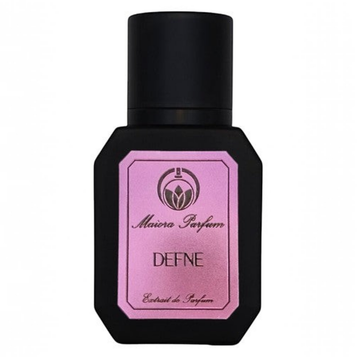 Profumeria Muliere presenta Maiora Defne Extrait de Parfum 30ml in flacone nero opaco con etichetta rosa metallizzata