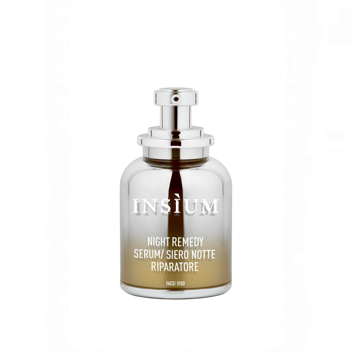 Flacone di Profumeria Muliere INSÌUM Siero Notte Riparatore da 30 ml con erogatore a pompa in vetro sfumato
