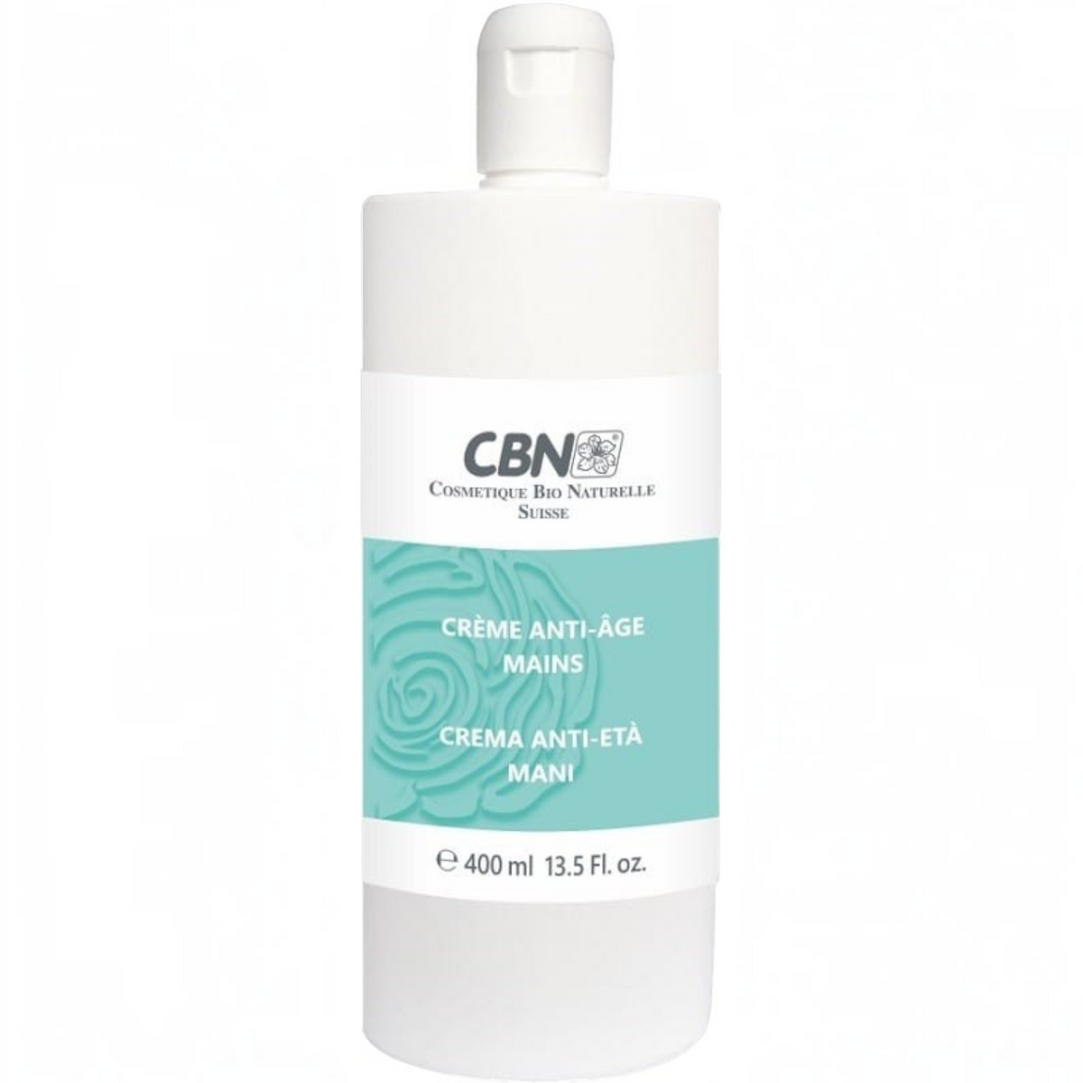 Crema mani antietà Profumeria Muliere CBN da 400 ml, trattamento rigenerante intensivo per pelle morbida e idratata