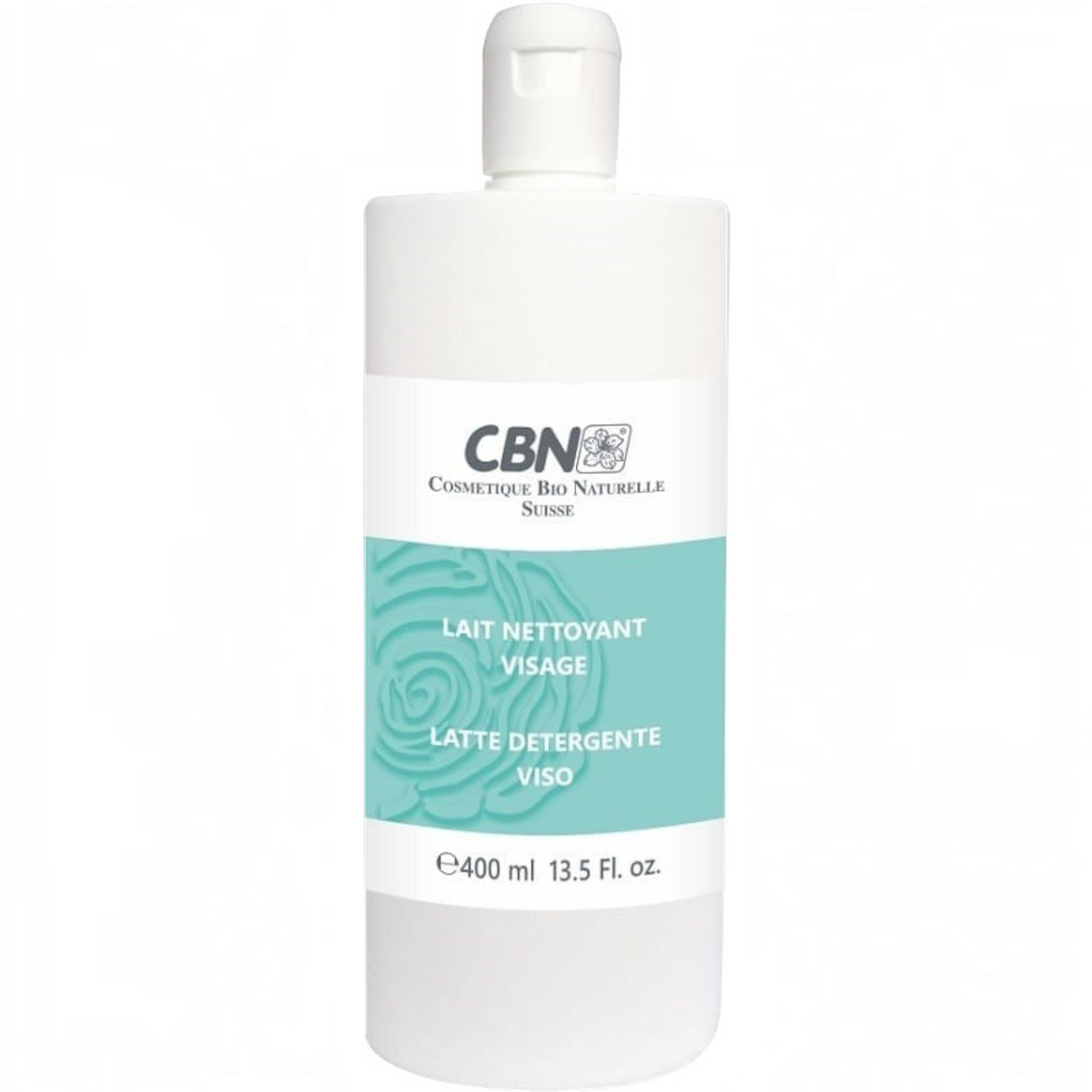 Flacone di latte detergente viso CBN 400 ml in vendita presso Profumeria Muliere, trattamento professionale delicato.