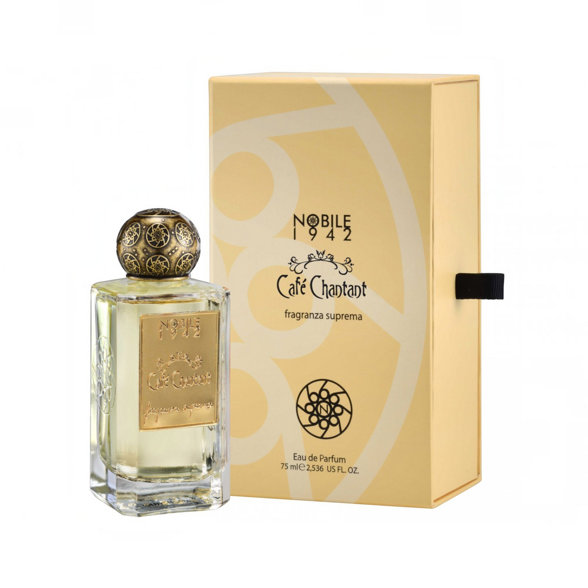 Profumeria Muliere Nobile 1942 Cafe Chantant Eau de Parfum 75ml in flacone di vetro con tappo decorato e scatola